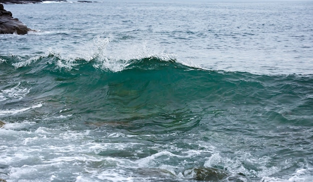 Ola de tormenta en la costa del Ártico