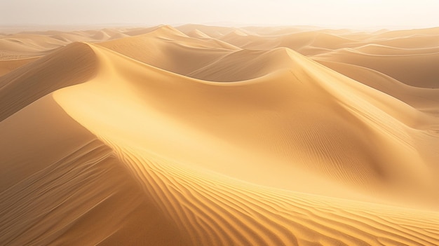 Foto olas del desierto: una danza de arena y sol generada por la ia