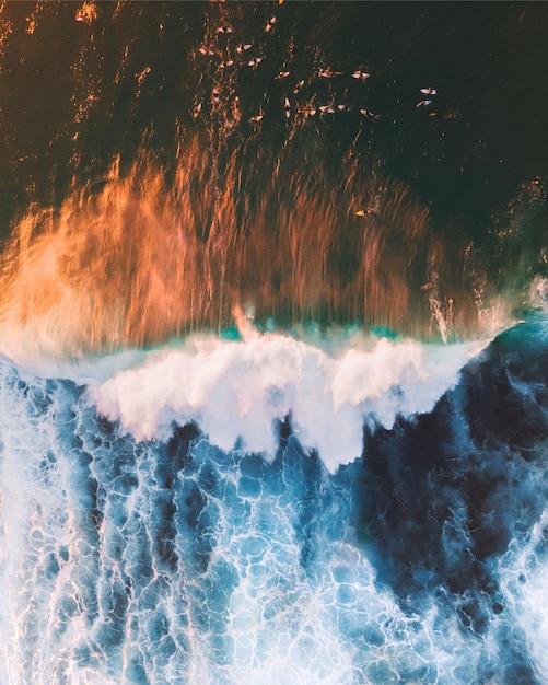 Foto olas de diferentes colores