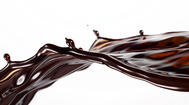 Foto olas dinámicas de chocolate en un fondo suave