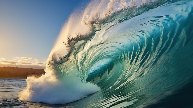 Olas limpias del océano rodando