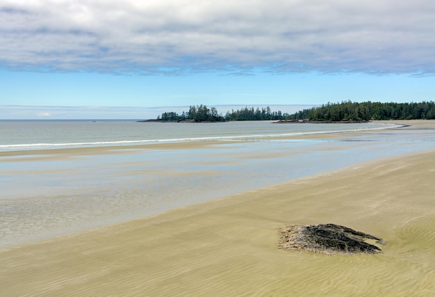 Foto las olas de marea en la entrada del océano pacífico en la isla de vancouver