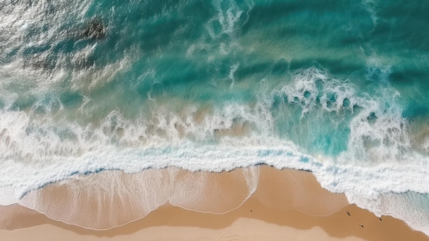 Olas del océano en la IA generativa de la playa de arena