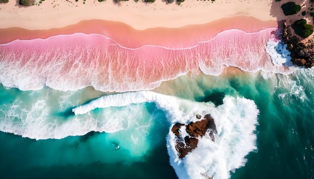 Olas del océano en la playa ai ilustración generativa