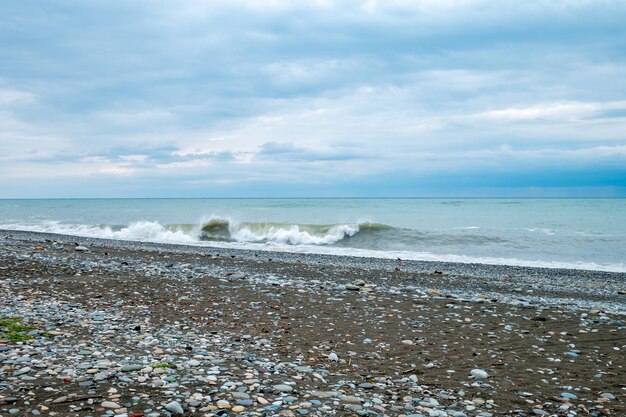 Foto las olas de las orillas de la mar, las olas altas