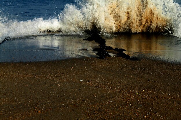 Foto las olas rompiendo en la orilla