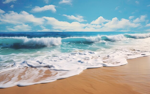 Las olas turquesas en la playa