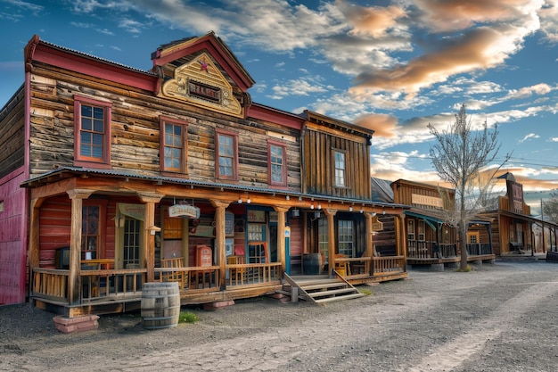 Old Saloon Wild West Town Edificio Cowboy Pub Exterior Espacio para hacer copias