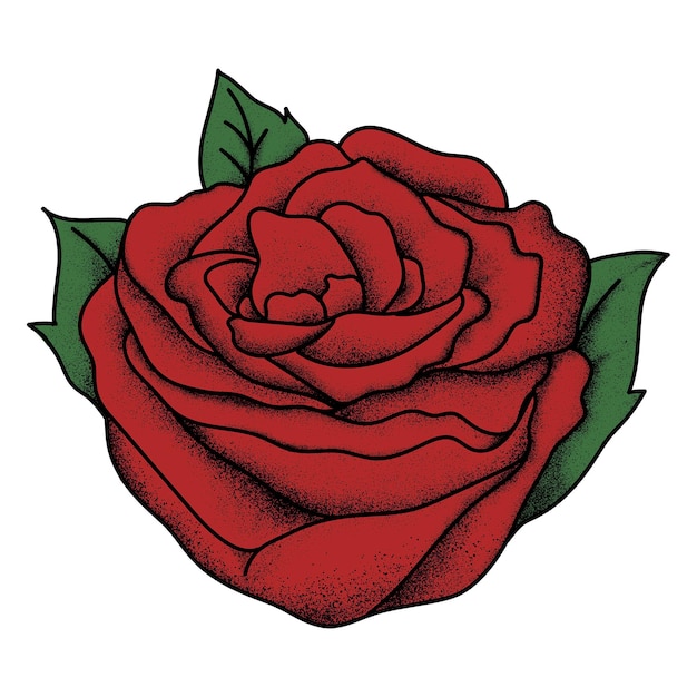 Old-School-Flash-Tattoo rote Rose png Vintage-Ikonen