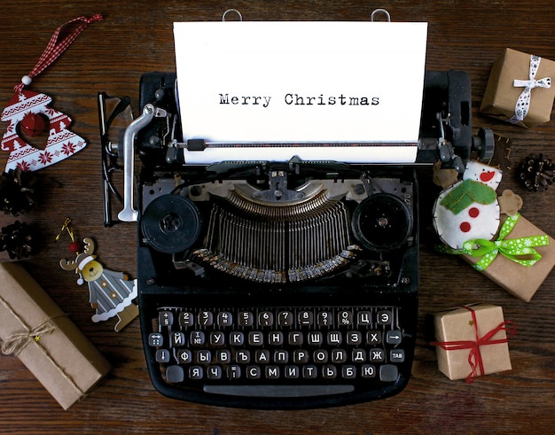 Old typewriter text Feliz Natal