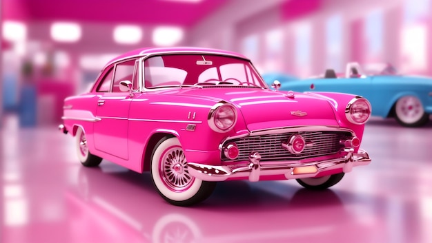 Oldtimer-Rosa-Tapete