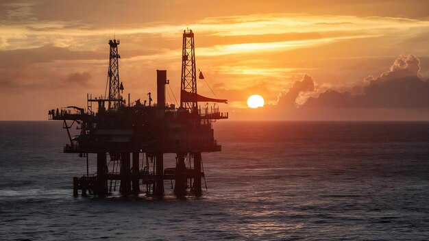 Foto oleoducto de producción de petróleo y gas para la industria en alta mar