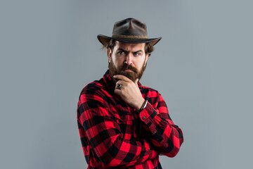 Conceito De Barbearia. Homem Barbudo Na Camisa Xadrez. Cara Casual Expressa  Emoções Humanas. Hipster Impressionado Com Cabelo Comp Foto de Stock -  Imagem de estilo, cara: 249864048