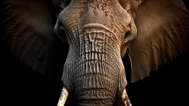 Olhando para a grandeza de um elefante gigante Um retrato do gentil gigante da Terra