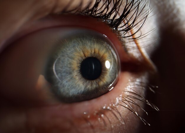 Olho de fêmea verde imagem detalhada de ser humano visão macro foto de olho humano