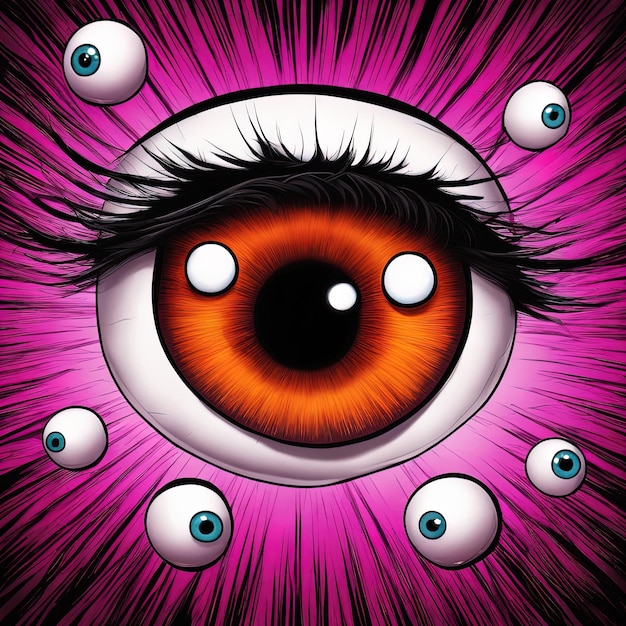 olho do humano com olho rosa com vetor de ilustração de olhos em fundo branco