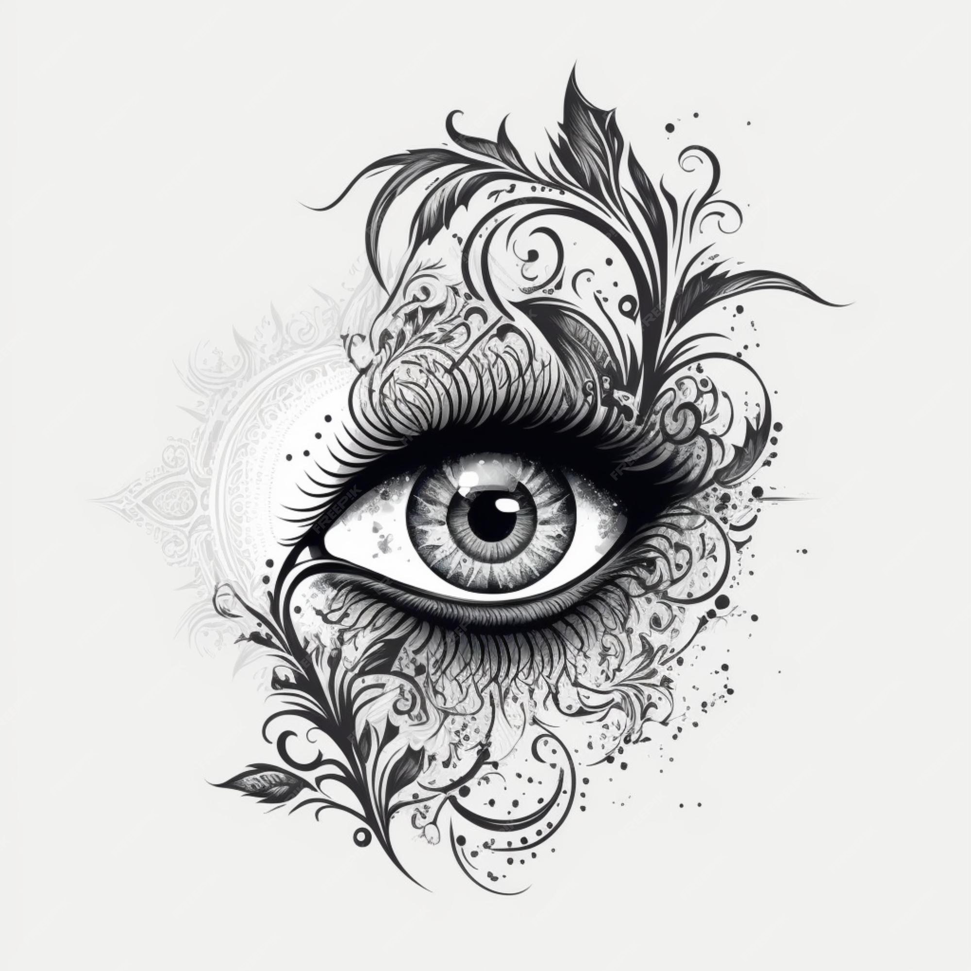 Desenho De Tatuagem Com Olhos Chorando. Ilustração Vetorial Ilustração do  Vetor - Ilustração de projeto, logotipo: 289163515