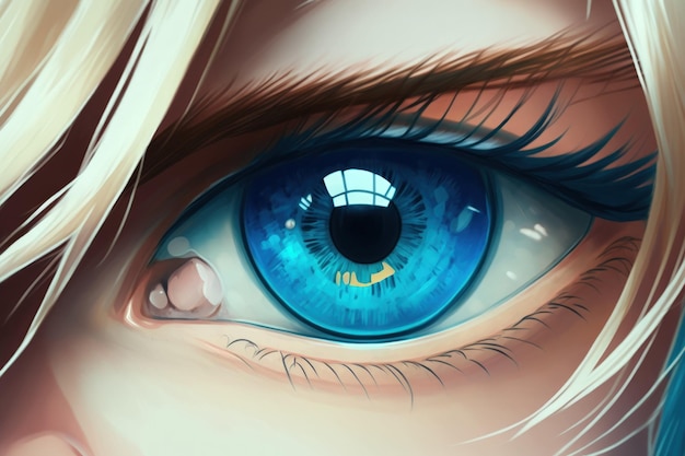Olhos azuis de perto