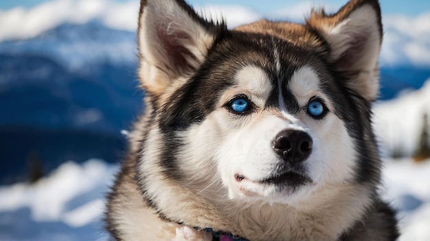 Foto olhos azuis de um cão