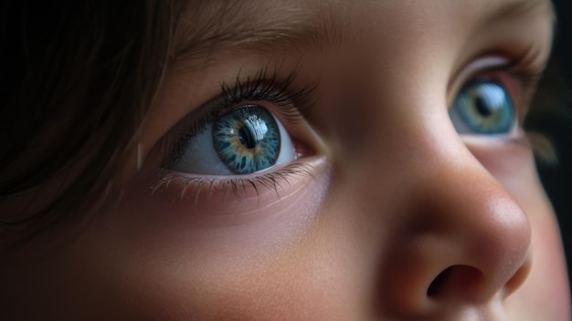Olhos de criança parecem ai generativos