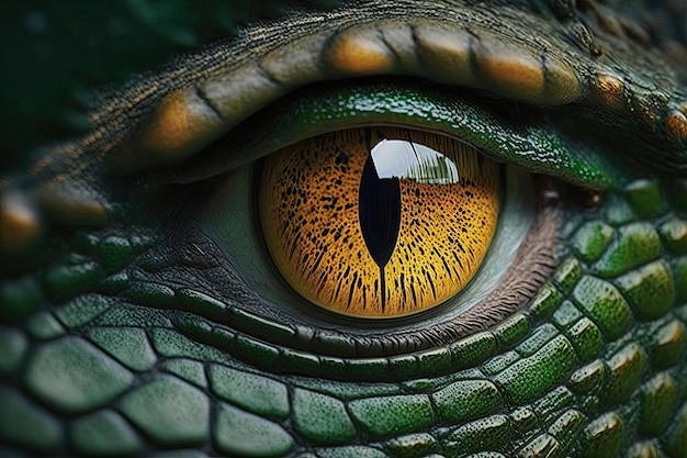 Olhos de crocodilo ou jacaré de perto