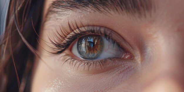 olhos femininos em close-up maquilhagem macro IA generativa