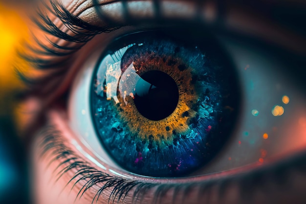 Olhos humanos cósmicos de perto Generative AI