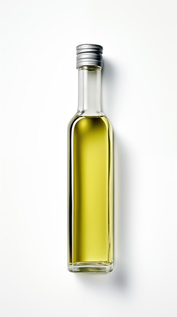 Olivenölflasche mit weißem Hintergrund