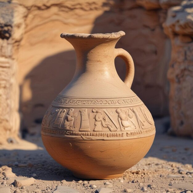 Foto una olla de arcilla con la palabra antigua en ella