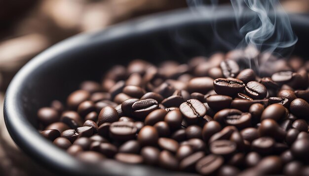 Foto una olla de café con humo saliendo de ella y un humo saliendo