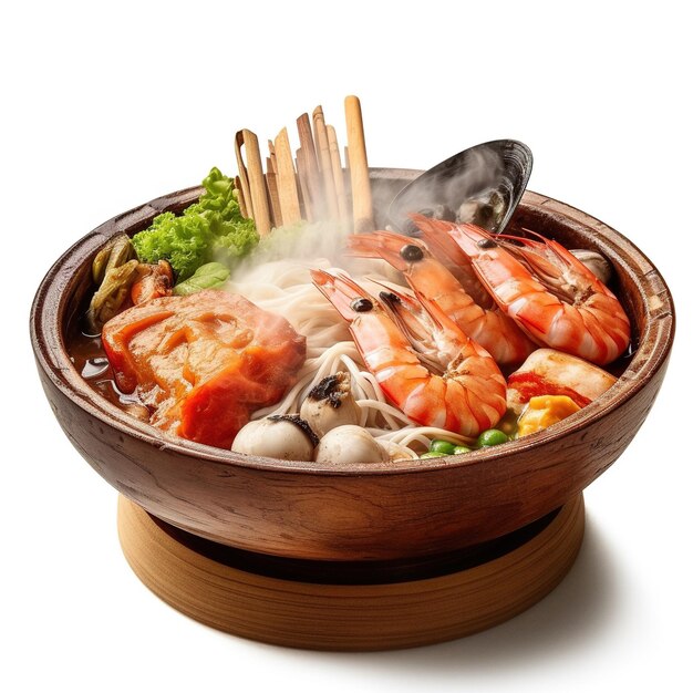 Olla caliente japonesa de mariscos