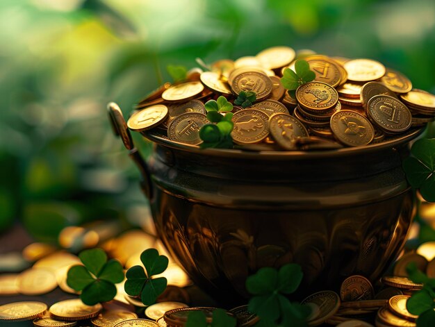 Una olla de oro para el día de San Patricio.