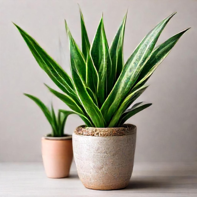 una olla con una planta en ella y una olla con uma planta en ella