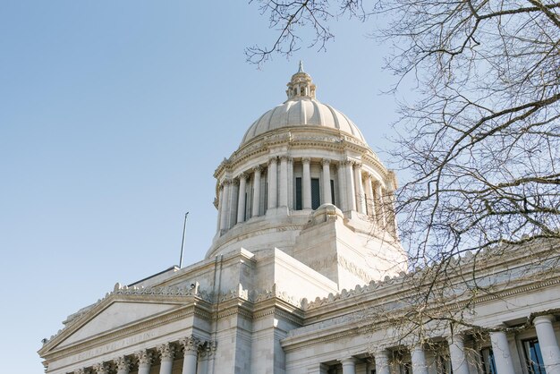 Foto olympia, eua, março de 2022 capitólio do estado de washington em um dia ensolarado