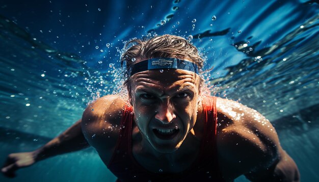 Olympisches Schwimmen, redaktionelle dynamische Fotografie