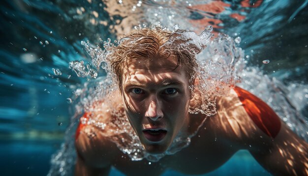 Olympisches Schwimmen, redaktionelle dynamische Fotografie