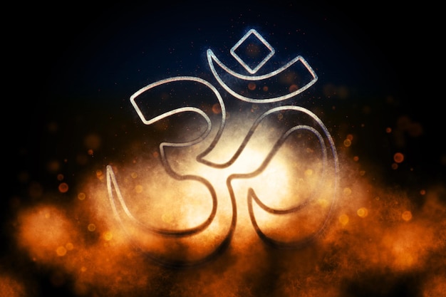 Om, Aum-Symbol, Ultimative Realität, Blaues Symbol