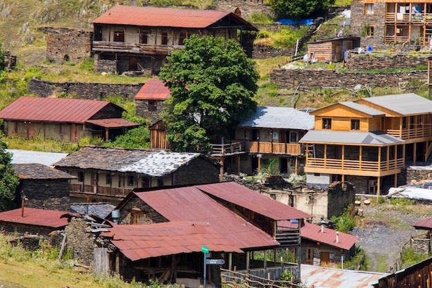 Omalo-Dorf in Tusheti Georgia Alte Häuser