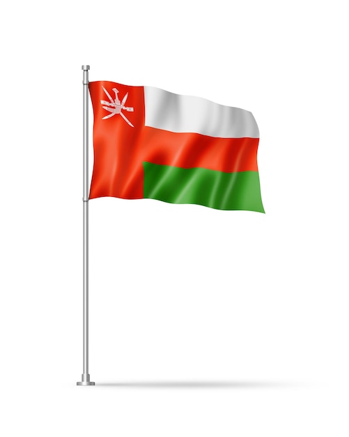 Oman-Flagge isoliert auf weiß