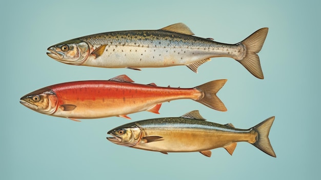 Foto omega-reiche fische veranschaulichen sie fischsorten, die von ki generiert wurden