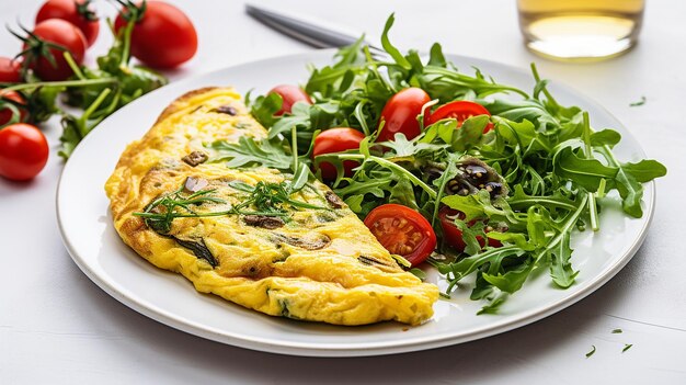 Omelete com Pão e Legumes Sem Glúten de Rúcula