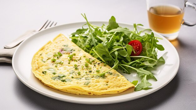 Omelete com pão sem glúten e vegetais