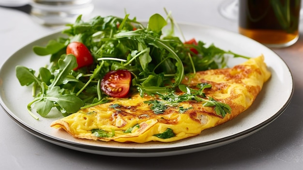 Omelete de Rúcula com Pão e Legumes Sem Glúten