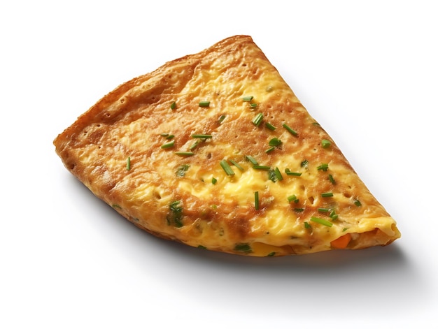 Omelette auf weißem Hintergrund Nahaufnahme Ai Generative