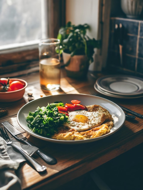 Omelette mit Gemüse Frühstück