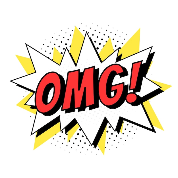 OMG-Cartoon-Effekt-Sprachblase-Designelement