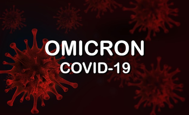 Omicron COVID19 variante África do Sul nova variante Coronavirus novo fundo de ilustração 3D
