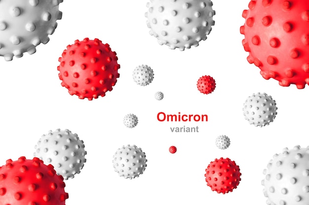 Omicron COVID19-Variantenposter 3D-Illustration