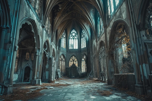 Ominous Abandonada igreja castelo gótico Gerar Ai