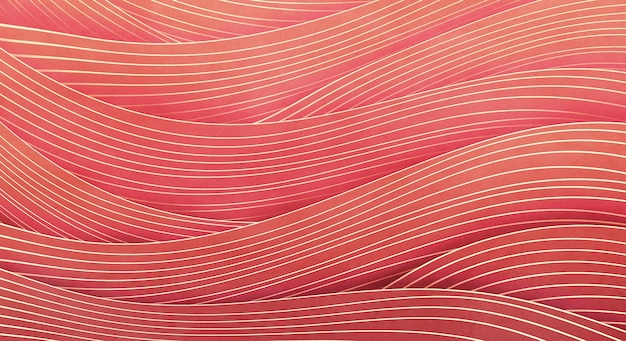 onda abstracta curva mar línea océano fondo, cinta rosa roja elegante cartel de papel tapiz vintage